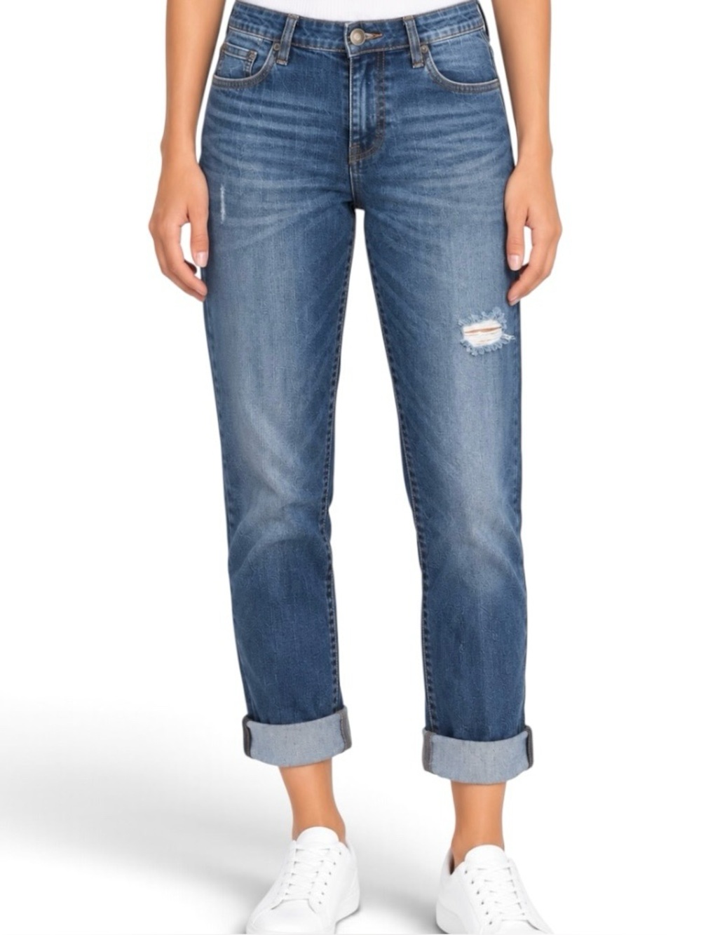 KUT from the Kloth Catherine Boyfriend Jeans Size 10 Lightly Distressed